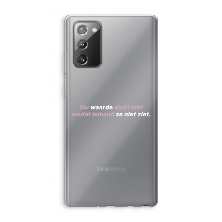 uw waarde daalt niet: Samsung Galaxy Note 20 / Note 20 5G Transparant Hoesje