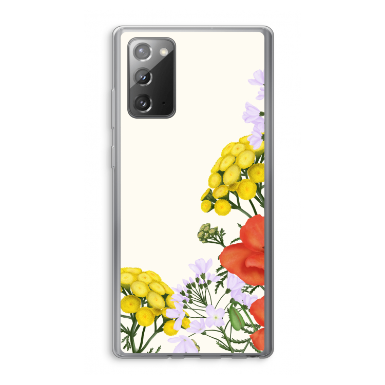 Wilde bloemen: Samsung Galaxy Note 20 / Note 20 5G Transparant Hoesje