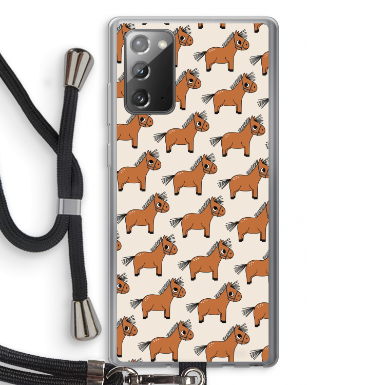 Pony: Samsung Galaxy Note 20 / Note 20 5G Transparant Hoesje met koord