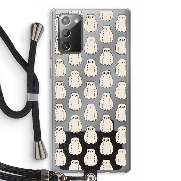 Uilen: Samsung Galaxy Note 20 / Note 20 5G Transparant Hoesje met koord