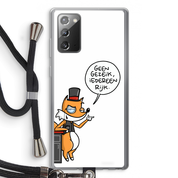Geen Gezeik: Samsung Galaxy Note 20 / Note 20 5G Transparant Hoesje met koord