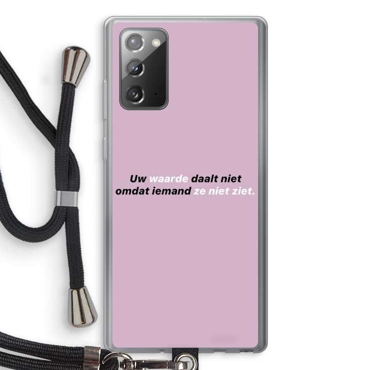 uw waarde daalt niet: Samsung Galaxy Note 20 / Note 20 5G Transparant Hoesje met koord