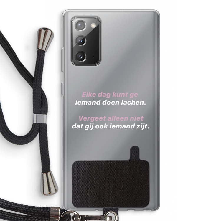 gij zijt ook iemand: Samsung Galaxy Note 20 / Note 20 5G Transparant Hoesje met koord