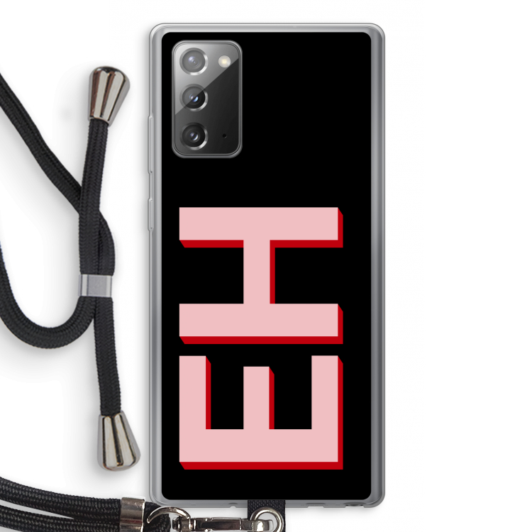 Monogram: Samsung Galaxy Note 20 / Note 20 5G Transparant Hoesje met koord