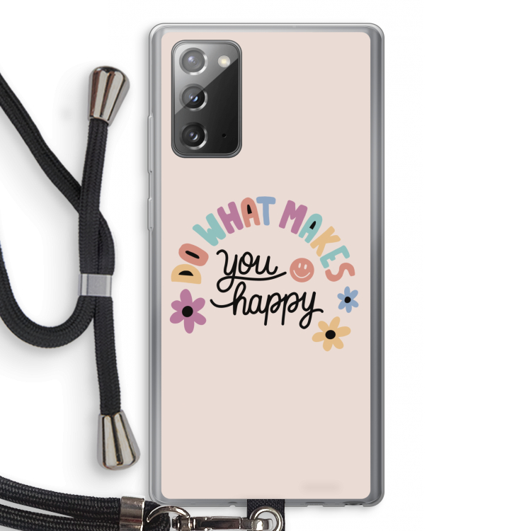Happy days: Samsung Galaxy Note 20 / Note 20 5G Transparant Hoesje met koord