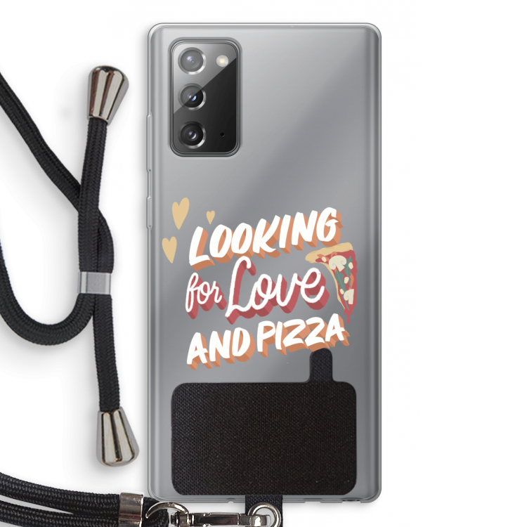 Pizza is the answer: Samsung Galaxy Note 20 / Note 20 5G Transparant Hoesje met koord