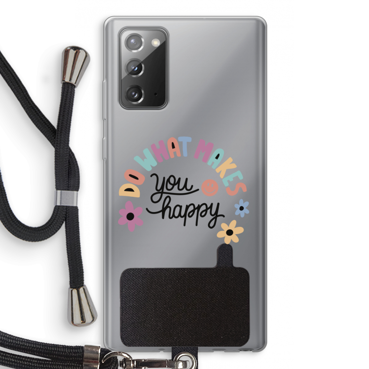 Happy days: Samsung Galaxy Note 20 / Note 20 5G Transparant Hoesje met koord