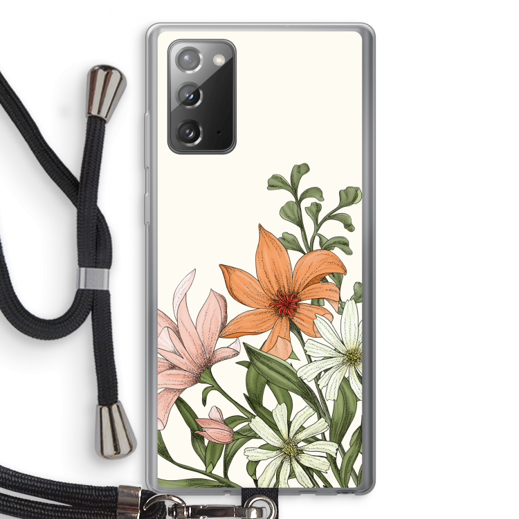 Floral bouquet: Samsung Galaxy Note 20 / Note 20 5G Transparant Hoesje met koord