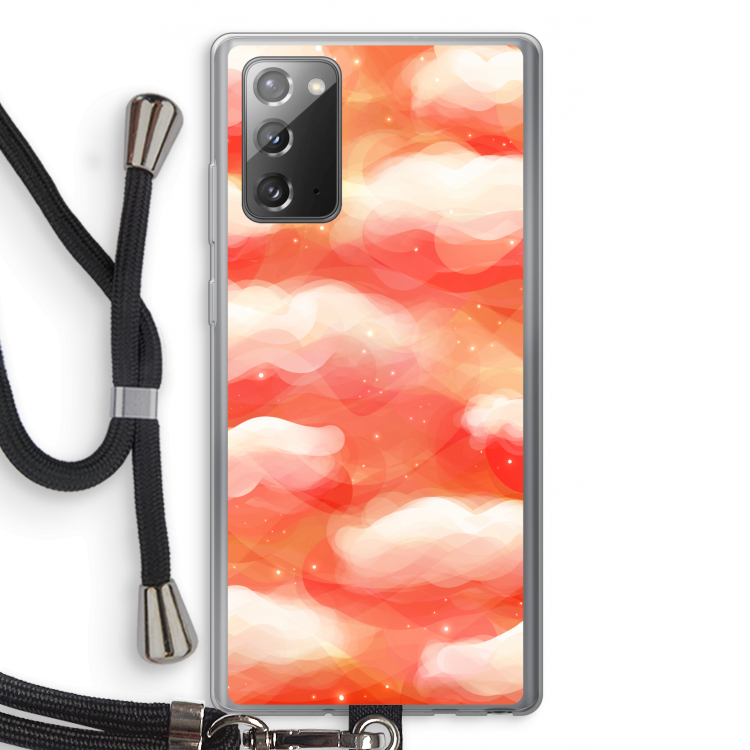 Lichte Wolken: Samsung Galaxy Note 20 / Note 20 5G Transparant Hoesje met koord