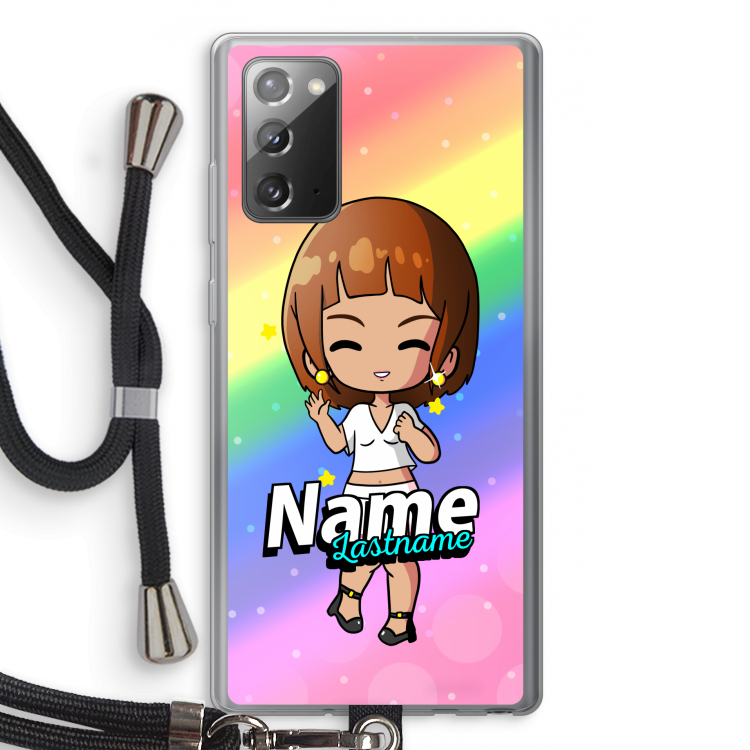 Chibi Maker vrouw: Samsung Galaxy Note 20 / Note 20 5G Transparant Hoesje met koord