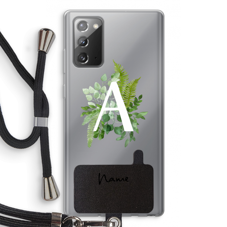 Green Brush: Samsung Galaxy Note 20 / Note 20 5G Transparant Hoesje met koord