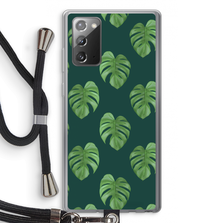 Monstera leaves: Samsung Galaxy Note 20 / Note 20 5G Transparant Hoesje met koord