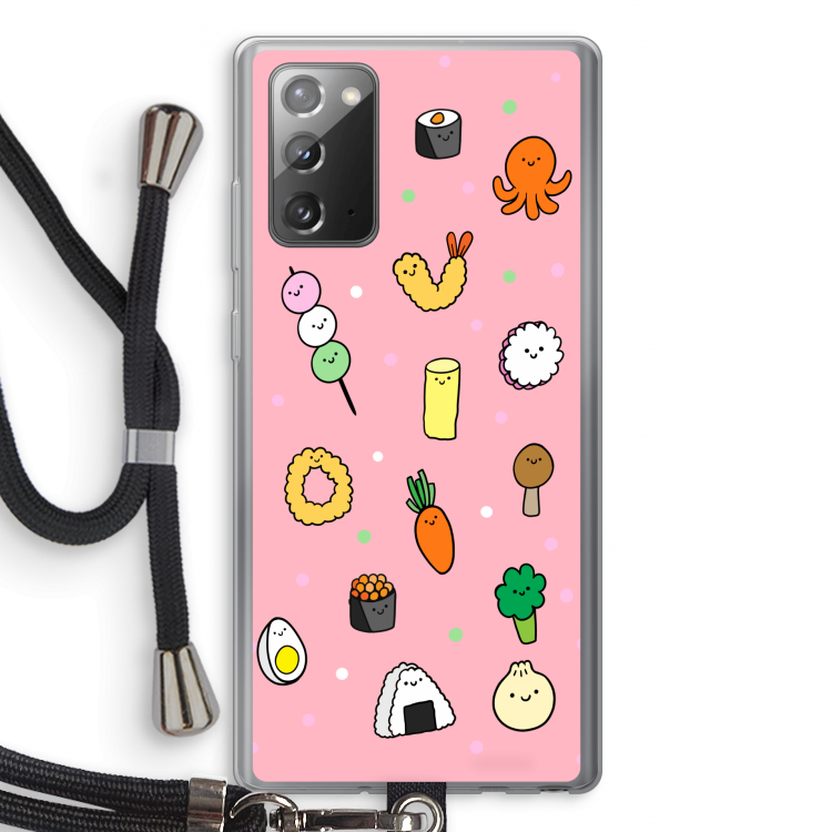 Happy bento friends: Samsung Galaxy Note 20 / Note 20 5G Transparant Hoesje met koord