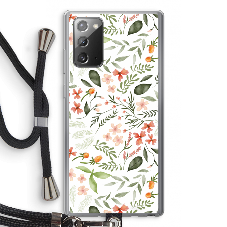 Sweet little flowers: Samsung Galaxy Note 20 / Note 20 5G Transparant Hoesje met koord