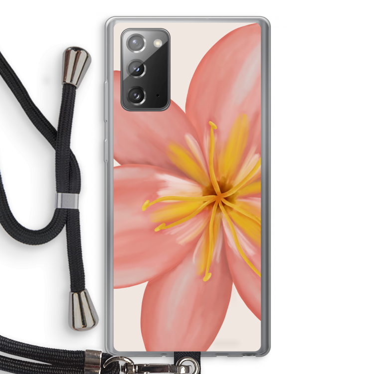 Pink Ellila Flower: Samsung Galaxy Note 20 / Note 20 5G Transparant Hoesje met koord