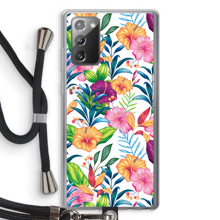 Tropisch 2: Samsung Galaxy Note 20 / Note 20 5G Transparant Hoesje met koord
