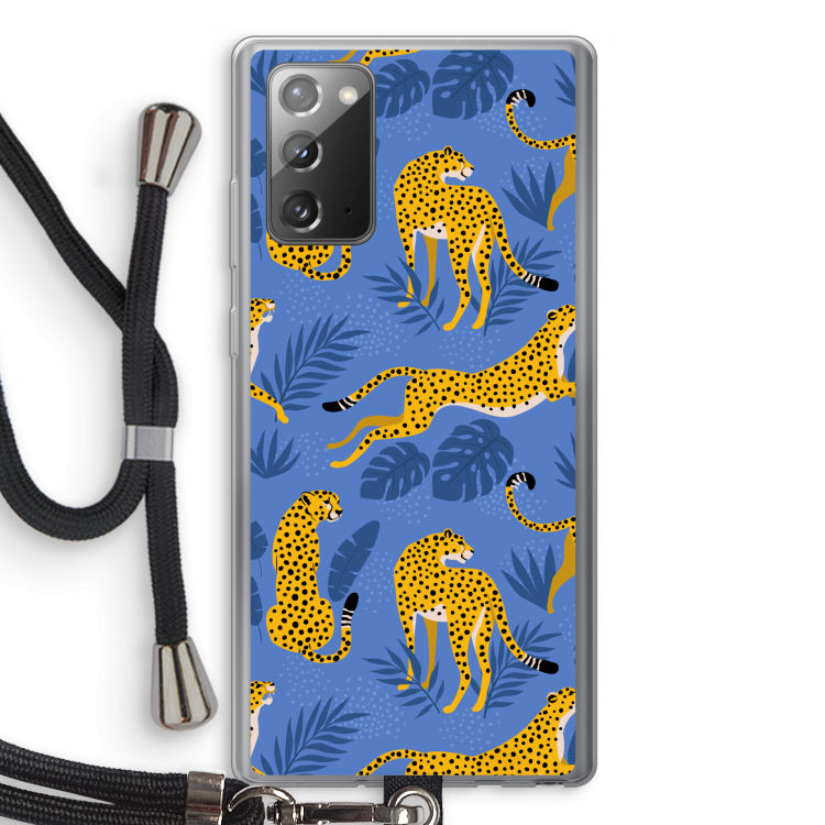 Luipaard: Samsung Galaxy Note 20 / Note 20 5G Transparant Hoesje met koord