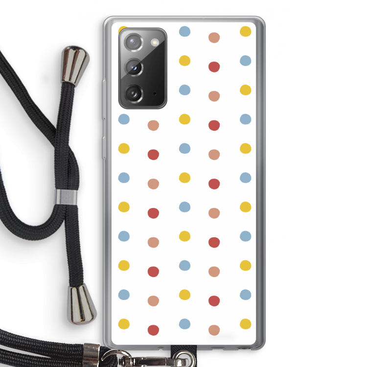 Bollen: Samsung Galaxy Note 20 / Note 20 5G Transparant Hoesje met koord