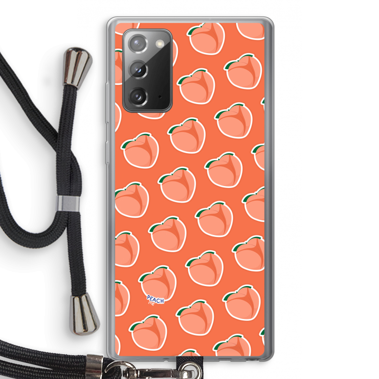 Just peachy: Samsung Galaxy Note 20 / Note 20 5G Transparant Hoesje met koord