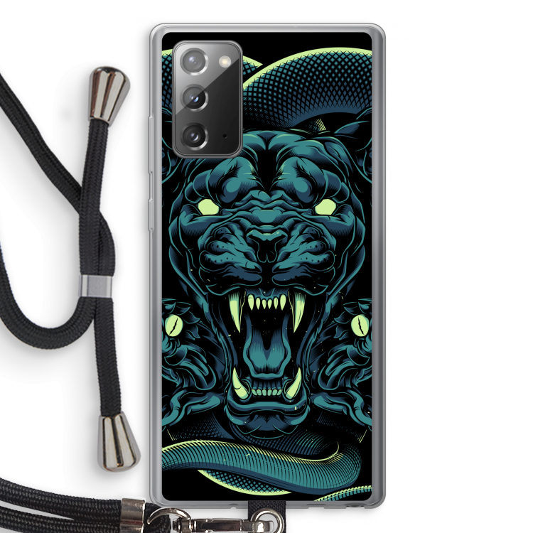 Cougar and Vipers: Samsung Galaxy Note 20 / Note 20 5G Transparant Hoesje met koord