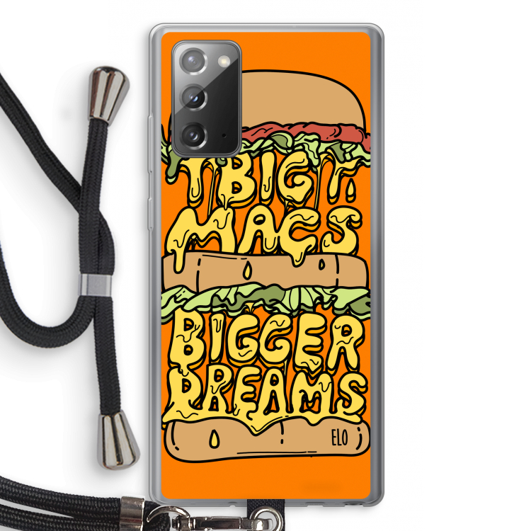 Big Macs Bigger Dreams: Samsung Galaxy Note 20 / Note 20 5G Transparant Hoesje met koord