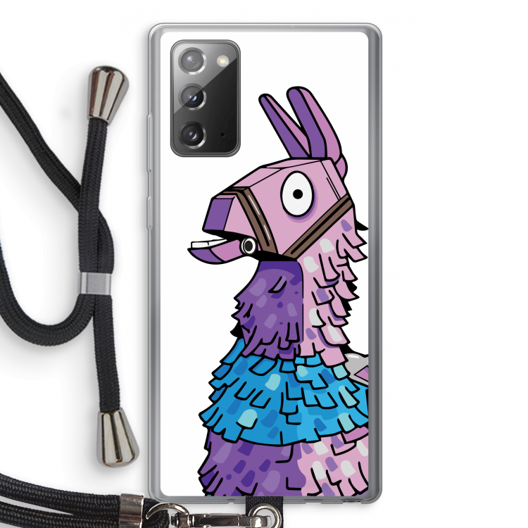 Lama: Samsung Galaxy Note 20 / Note 20 5G Transparant Hoesje met koord