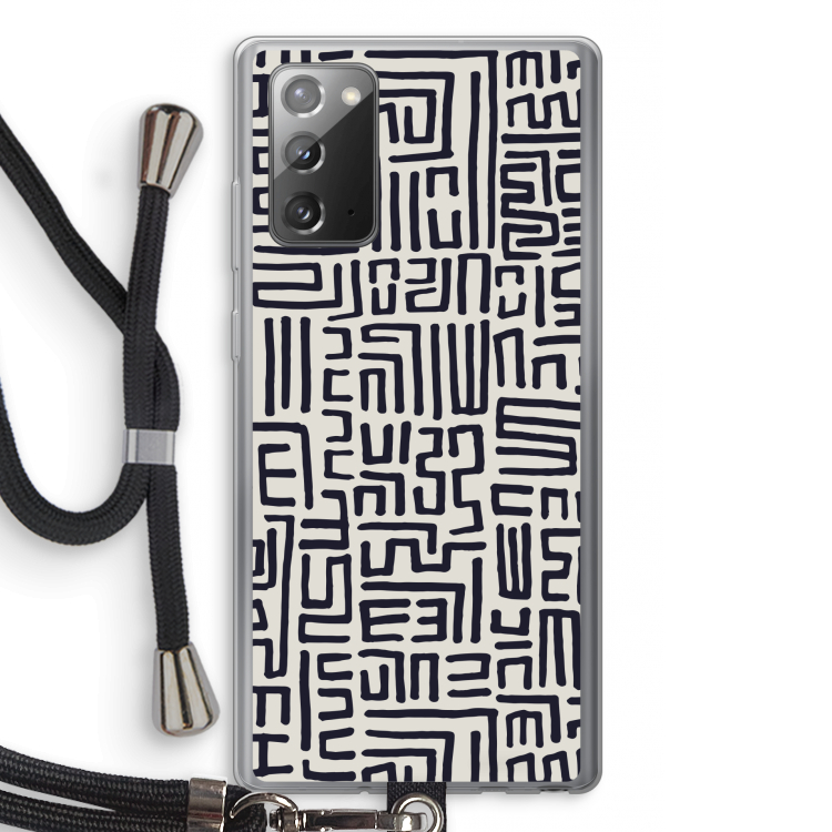 Moroccan Print: Samsung Galaxy Note 20 / Note 20 5G Transparant Hoesje met koord