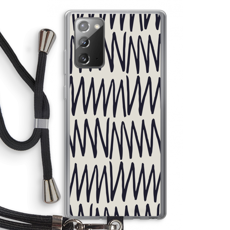 Marrakech Zigzag: Samsung Galaxy Note 20 / Note 20 5G Transparant Hoesje met koord