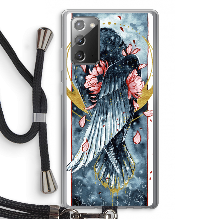 Golden Raven: Samsung Galaxy Note 20 / Note 20 5G Transparant Hoesje met koord