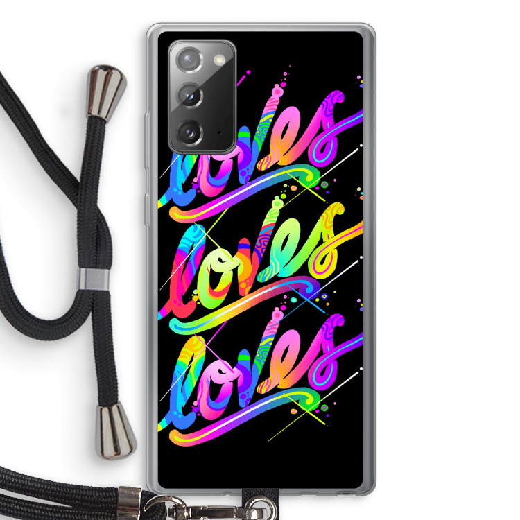 Loves: Samsung Galaxy Note 20 / Note 20 5G Transparant Hoesje met koord