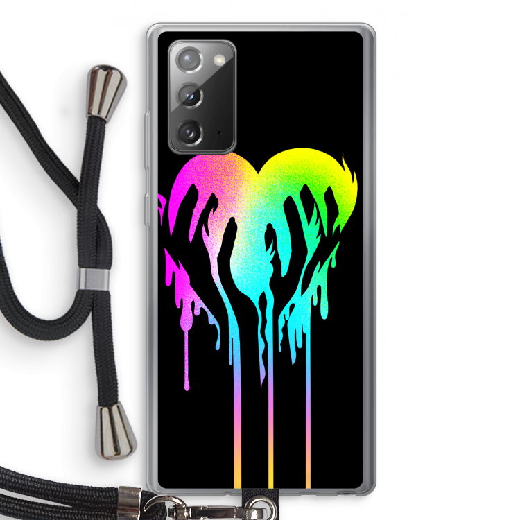Hold My Heart: Samsung Galaxy Note 20 / Note 20 5G Transparant Hoesje met koord