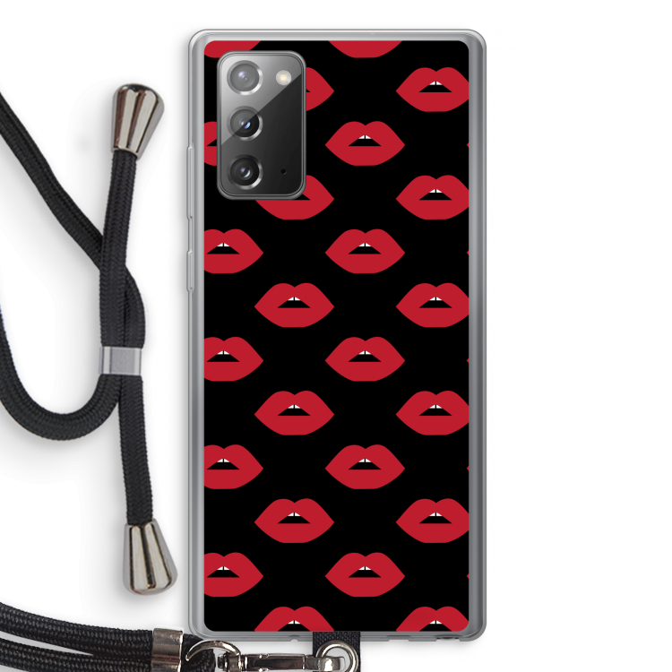 Lips: Samsung Galaxy Note 20 / Note 20 5G Transparant Hoesje met koord