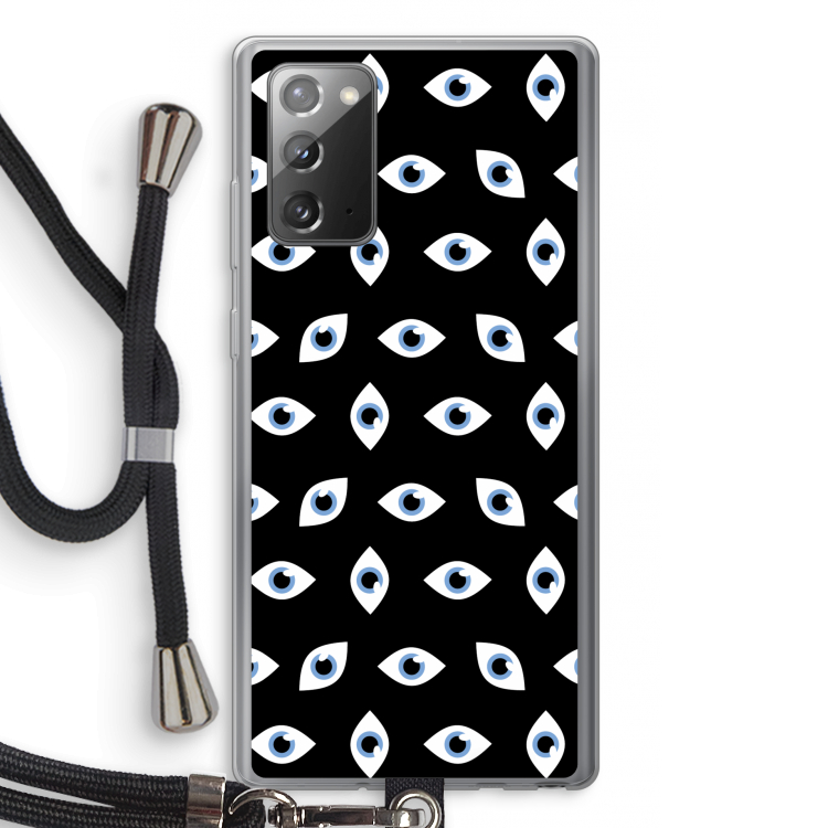 Eyes pattern: Samsung Galaxy Note 20 / Note 20 5G Transparant Hoesje met koord