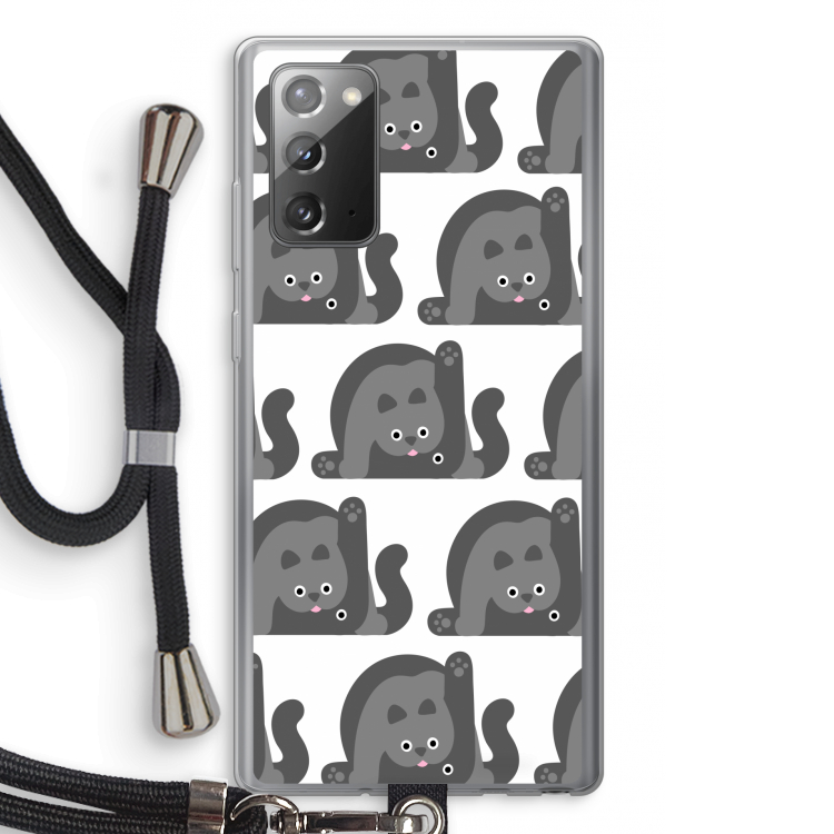 Cats: Samsung Galaxy Note 20 / Note 20 5G Transparant Hoesje met koord