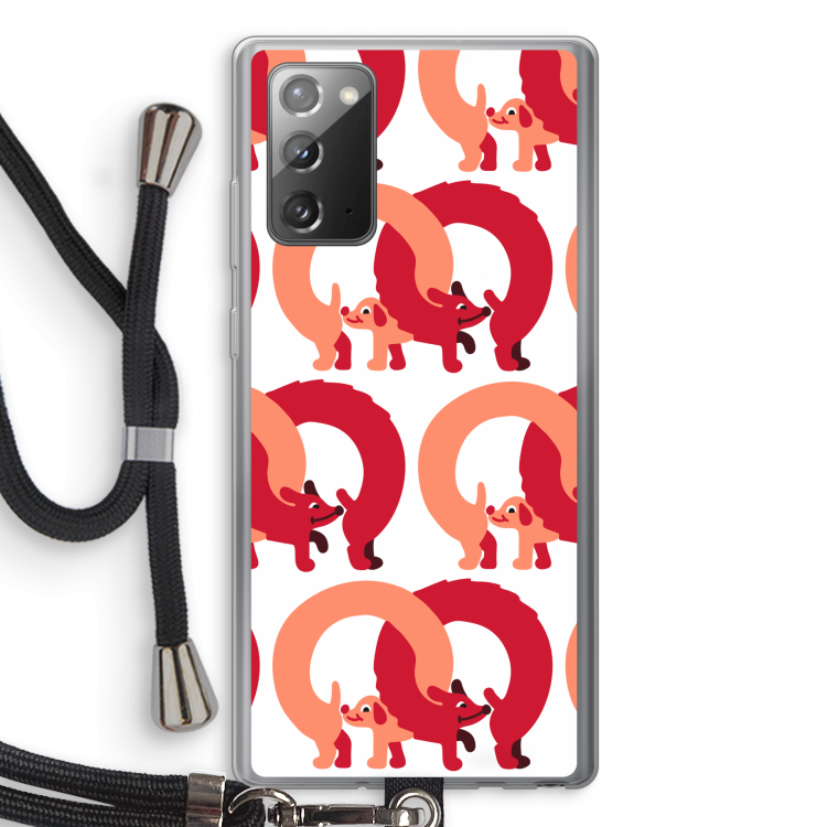 Dogs: Samsung Galaxy Note 20 / Note 20 5G Transparant Hoesje met koord