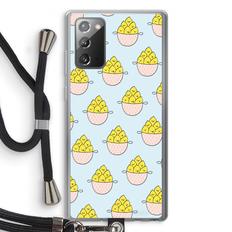 Citroenen: Samsung Galaxy Note 20 / Note 20 5G Transparant Hoesje met koord