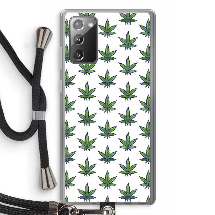 Weed: Samsung Galaxy Note 20 / Note 20 5G Transparant Hoesje met koord