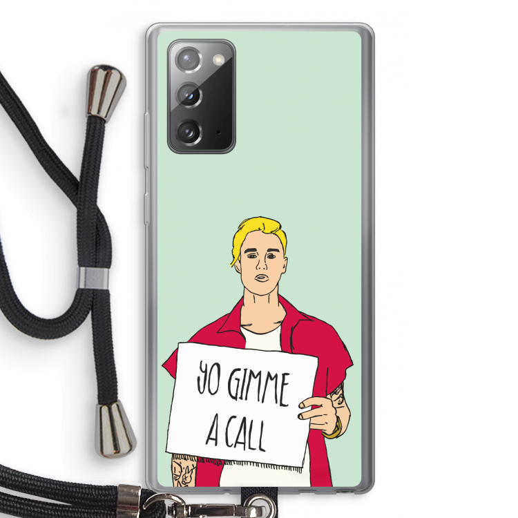 Gimme a call: Samsung Galaxy Note 20 / Note 20 5G Transparant Hoesje met koord