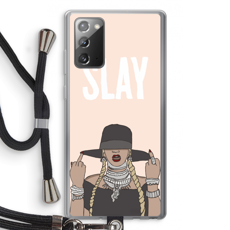 Slay All Day: Samsung Galaxy Note 20 / Note 20 5G Transparant Hoesje met koord