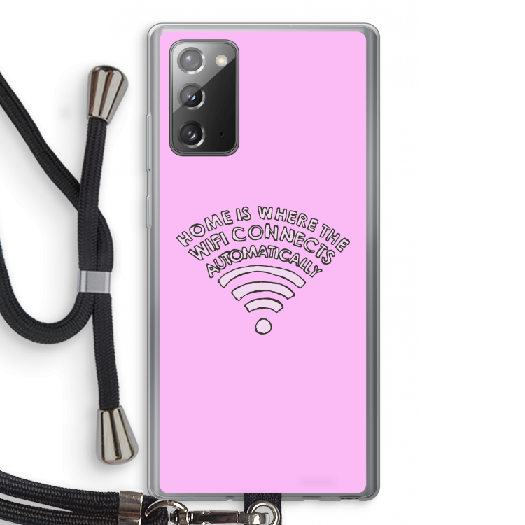 Home Is Where The Wifi Is: Samsung Galaxy Note 20 / Note 20 5G Transparant Hoesje met koord