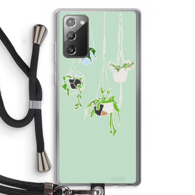 Hang In There: Samsung Galaxy Note 20 / Note 20 5G Transparant Hoesje met koord