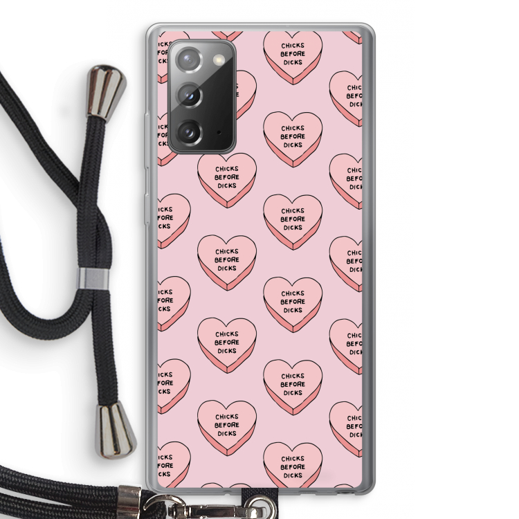 Chicks before dicks: Samsung Galaxy Note 20 / Note 20 5G Transparant Hoesje met koord