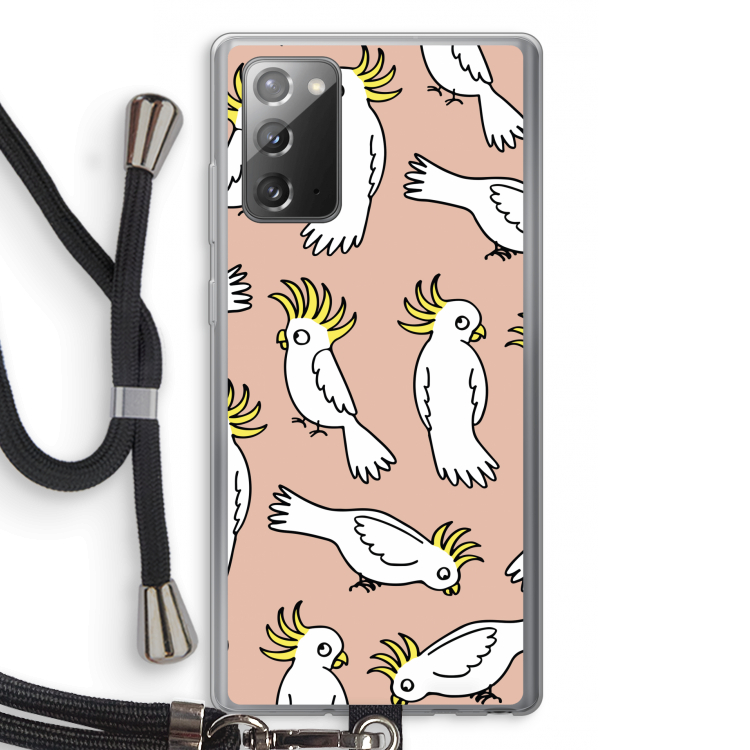 Papegaai: Samsung Galaxy Note 20 / Note 20 5G Transparant Hoesje met koord