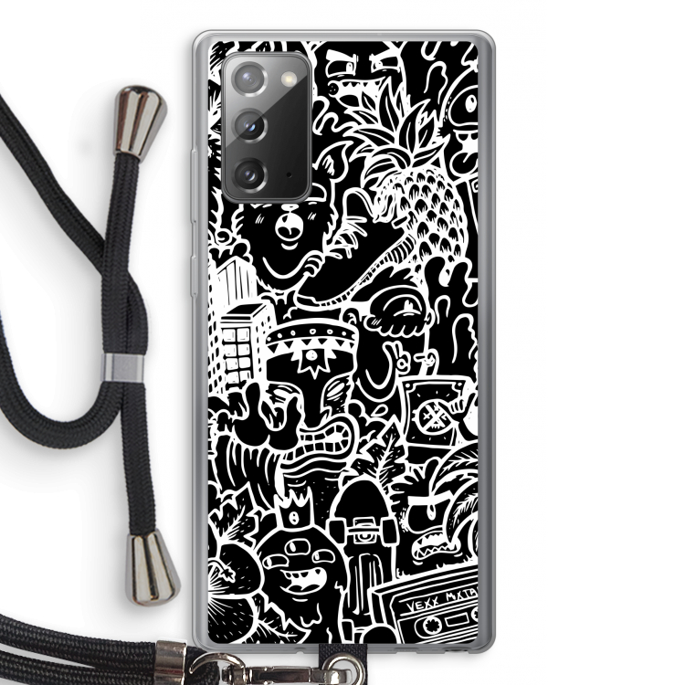 Vexx Black Mixtape: Samsung Galaxy Note 20 / Note 20 5G Transparant Hoesje met koord
