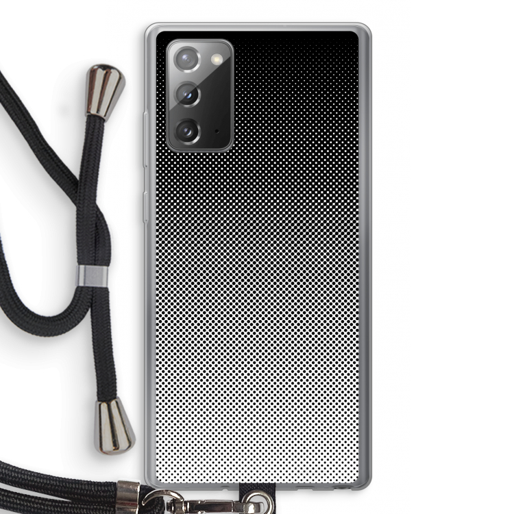 Musketon Halftone: Samsung Galaxy Note 20 / Note 20 5G Transparant Hoesje met koord