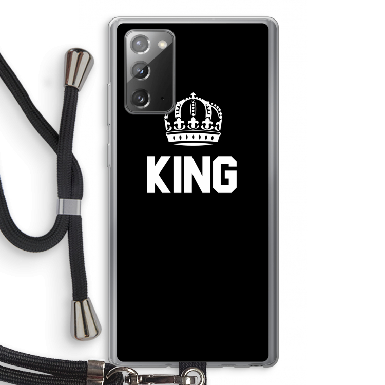 King zwart: Samsung Galaxy Note 20 / Note 20 5G Transparant Hoesje met koord