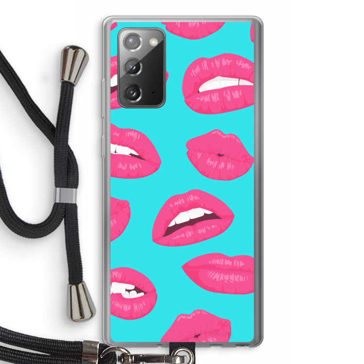 Bite my lip: Samsung Galaxy Note 20 / Note 20 5G Transparant Hoesje met koord