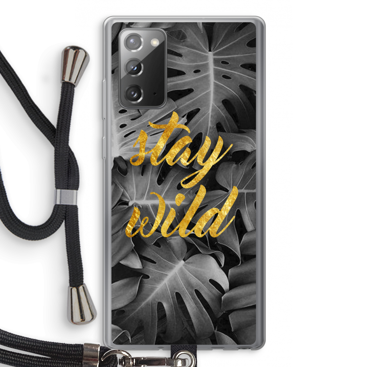 Stay wild: Samsung Galaxy Note 20 / Note 20 5G Transparant Hoesje met koord