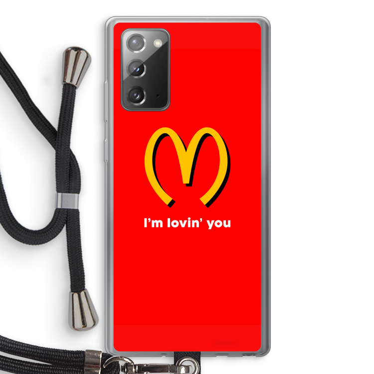 I'm lovin' you: Samsung Galaxy Note 20 / Note 20 5G Transparant Hoesje met koord