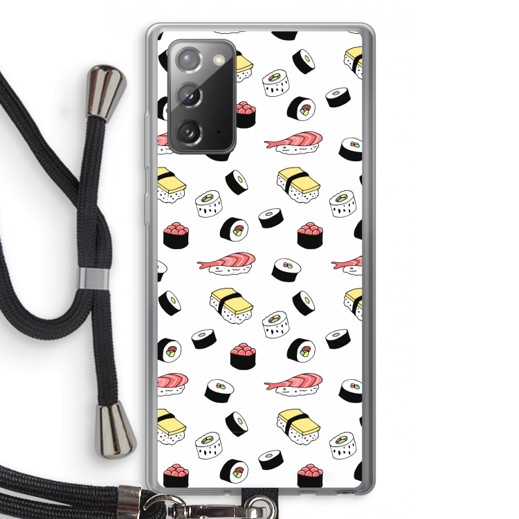 Sushi time: Samsung Galaxy Note 20 / Note 20 5G Transparant Hoesje met koord